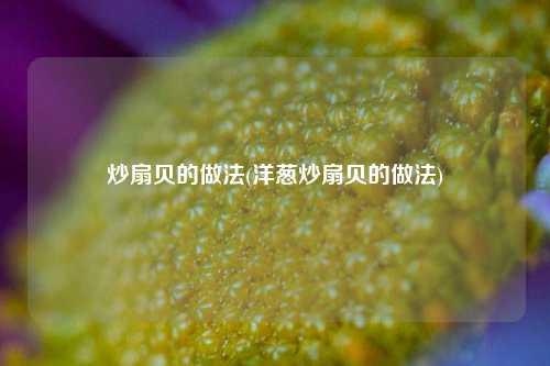 炒扇贝的做法(洋葱炒扇贝的做法)