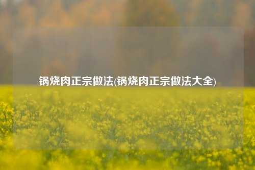 锅烧肉正宗做法(锅烧肉正宗做法大全)